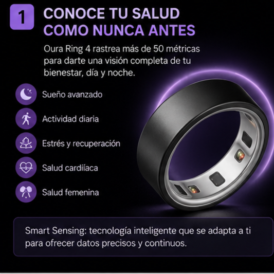 Oura Ring 4 – Anillo Inteligente de Salud y Bienestar | Seguimiento de Sueño, Estrés, Ritmo Cardíaco y Temperatura