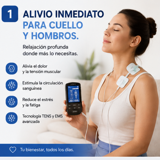 Comfytemp Unidad TENS & EMS – Estimulador Muscular de Doble Canal con 24 Modos + DIY