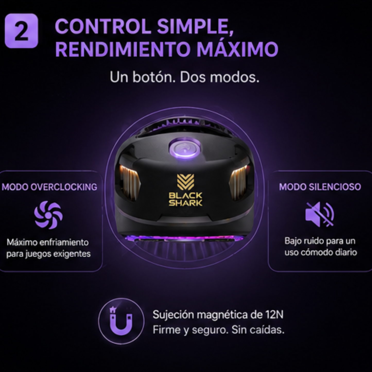 Black Shark FunCooler 5 – Enfriador Magnético de 20W para Smartphone con RGB y Doble Modo de Refrigeración