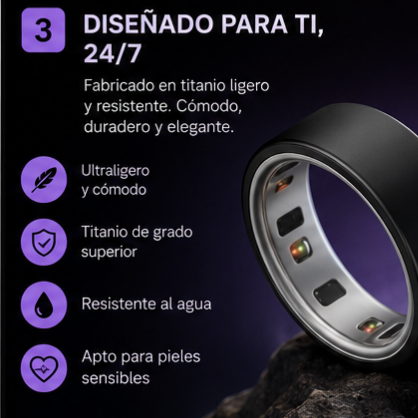 Oura Ring 4 – Anillo Inteligente de Salud y Bienestar | Seguimiento de Sueño, Estrés, Ritmo Cardíaco y Temperatura
