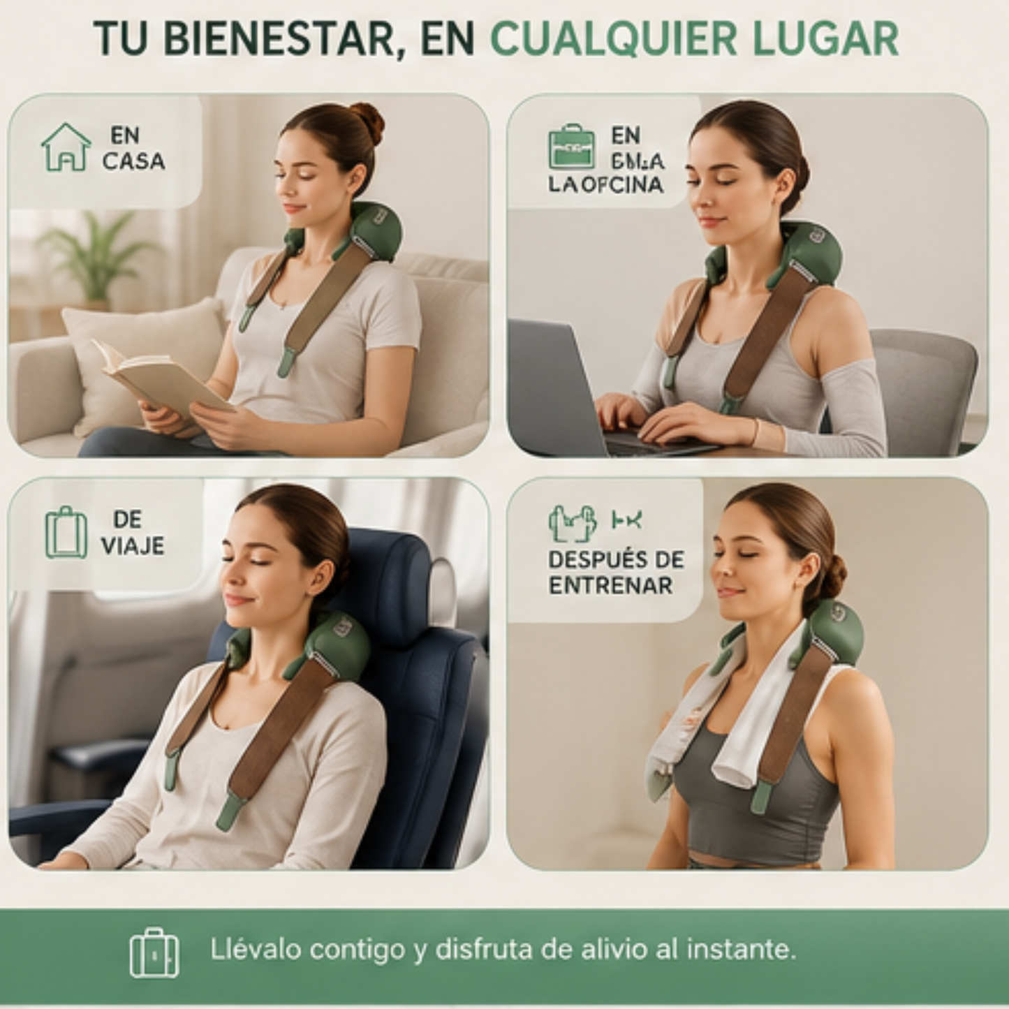 Masajeador Cervical 8D – Alivio Instantáneo para Cuello y Hombros