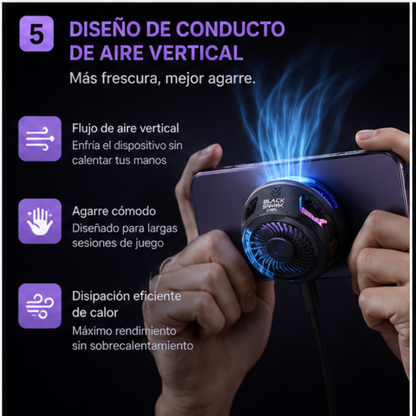 Black Shark FunCooler 5 – Enfriador Magnético de 20W para Smartphone con RGB y Doble Modo de Refrigeración
