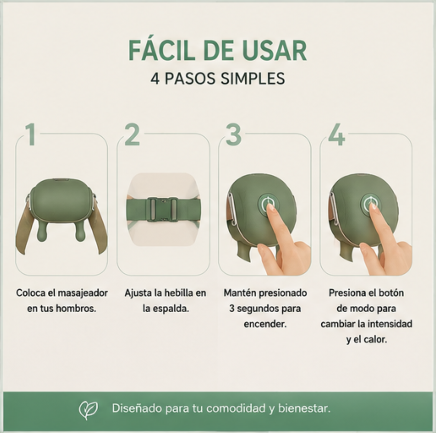 Masajeador Cervical 8D – Alivio Instantáneo para Cuello y Hombros