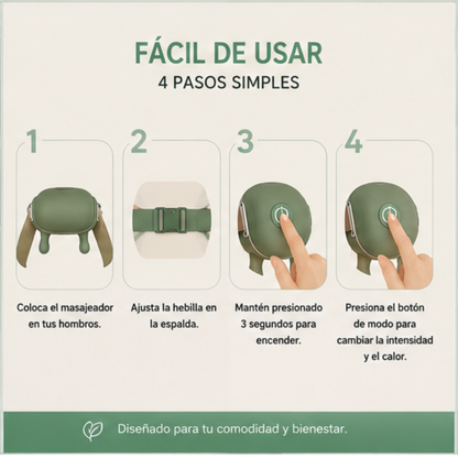 Masajeador Cervical 8D – Alivio Instantáneo para Cuello y Hombros