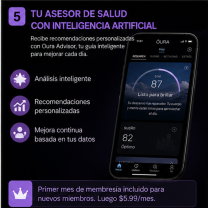 Oura Ring 4 – Anillo Inteligente de Salud y Bienestar | Seguimiento de Sueño, Estrés, Ritmo Cardíaco y Temperatura