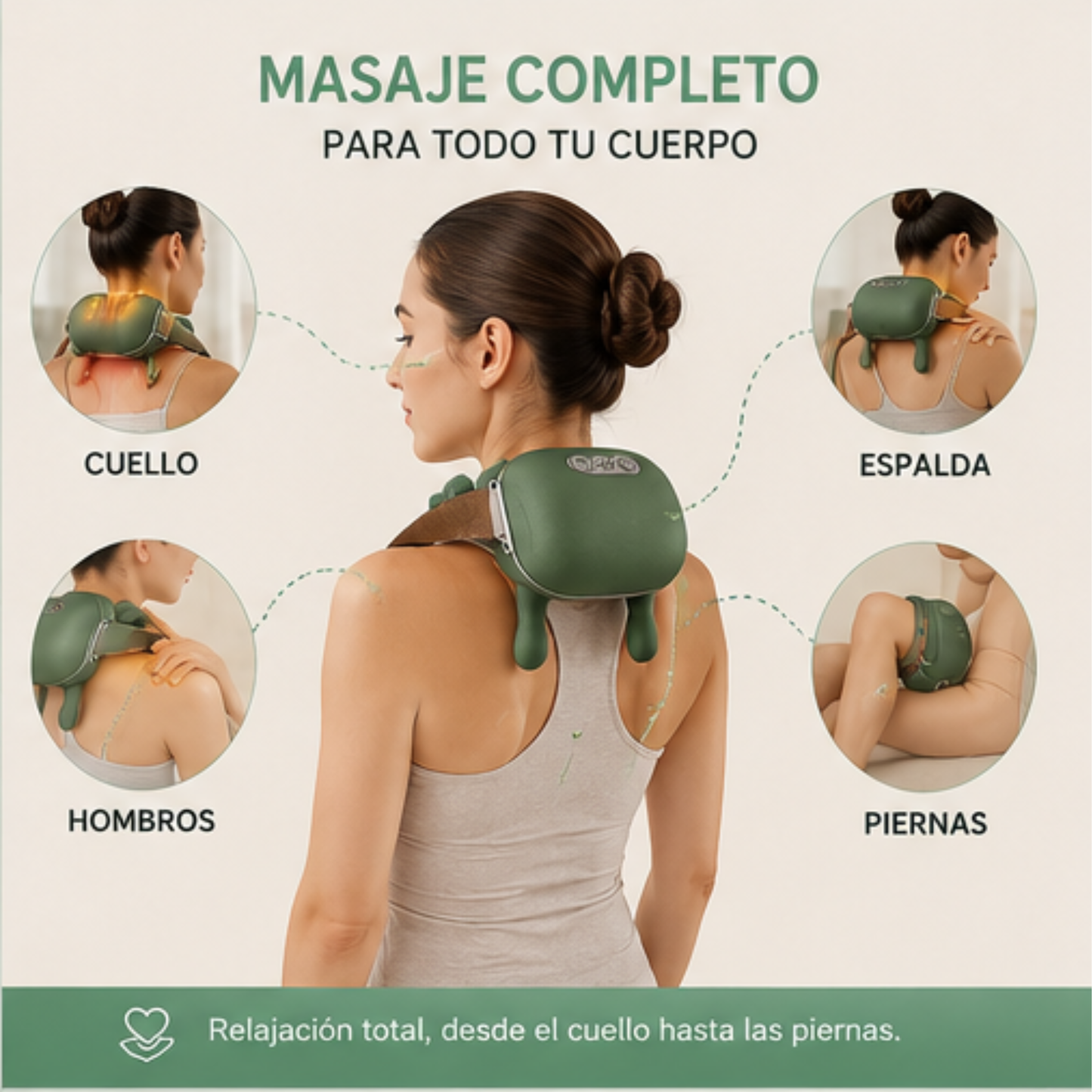 Masajeador Cervical 8D – Alivio Instantáneo para Cuello y Hombros