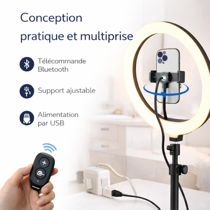 Anneau lumineux LED 10”