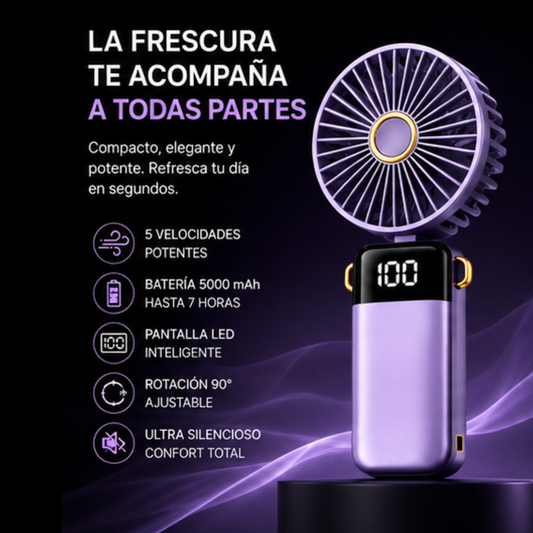 Ventilador Portátil LED 5000mAh – Gavagets Edition